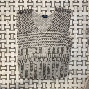 Gryphon Black and Cream Patterned Tank Top